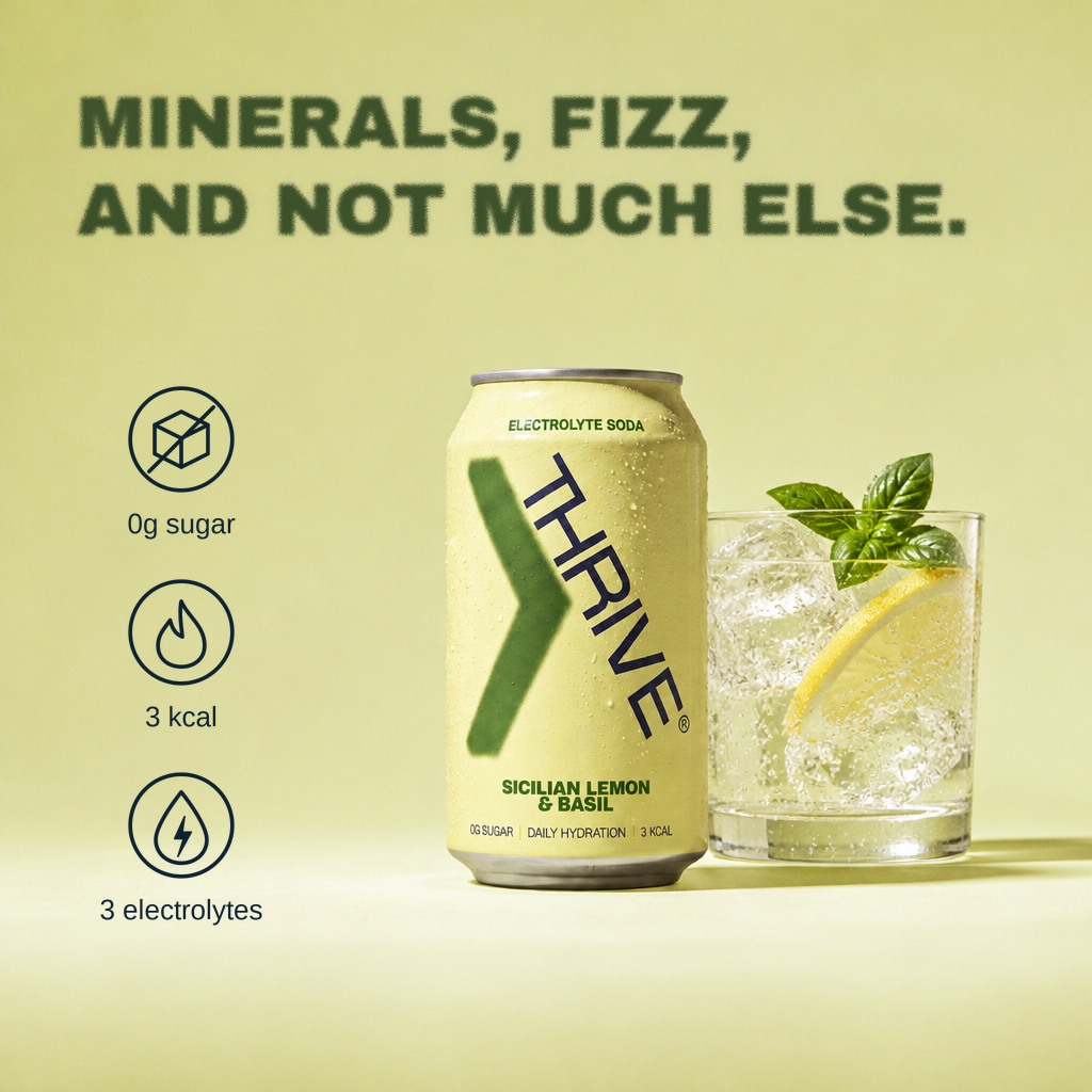 Sicilian Lemon & Basil: electrolyte soda